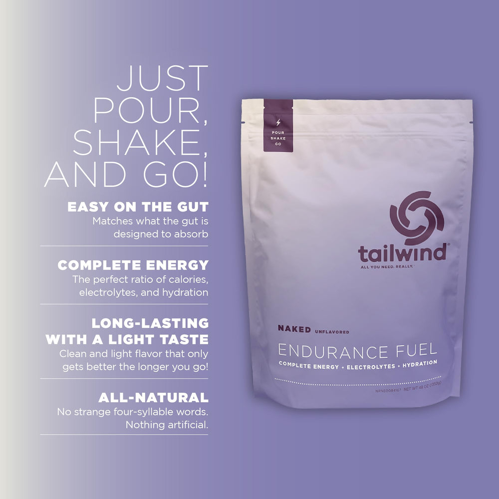 Tailwind Endurance Fuel powder being dispensed for quick mix during workouts.