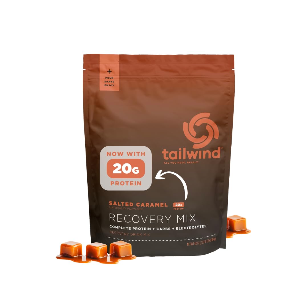 Tailwind Nutrition Recovery Mix canister ready for post-workout recovery