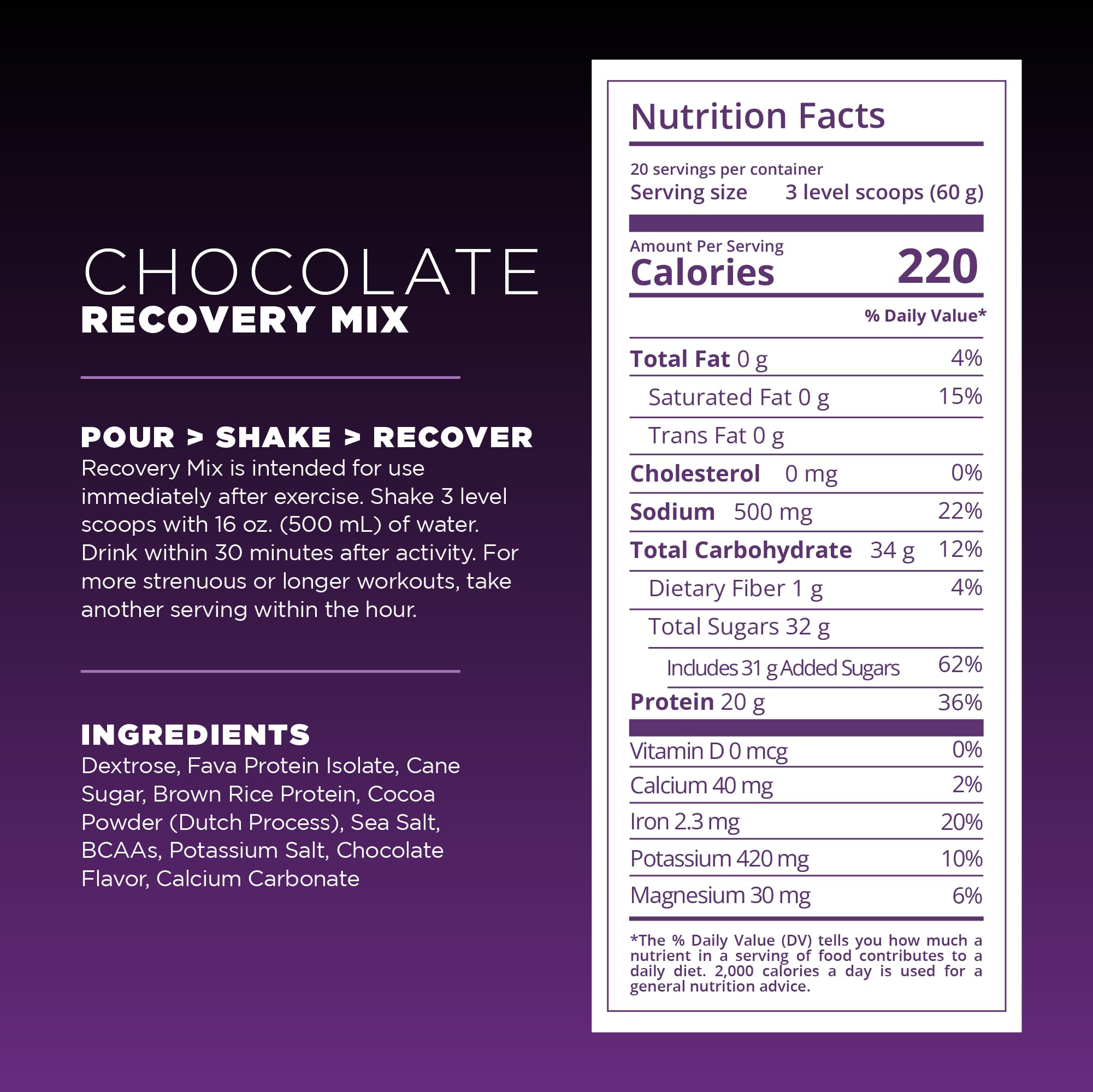 Tailwind Nutrition Recovery Mix vegan non-GMO badge on package