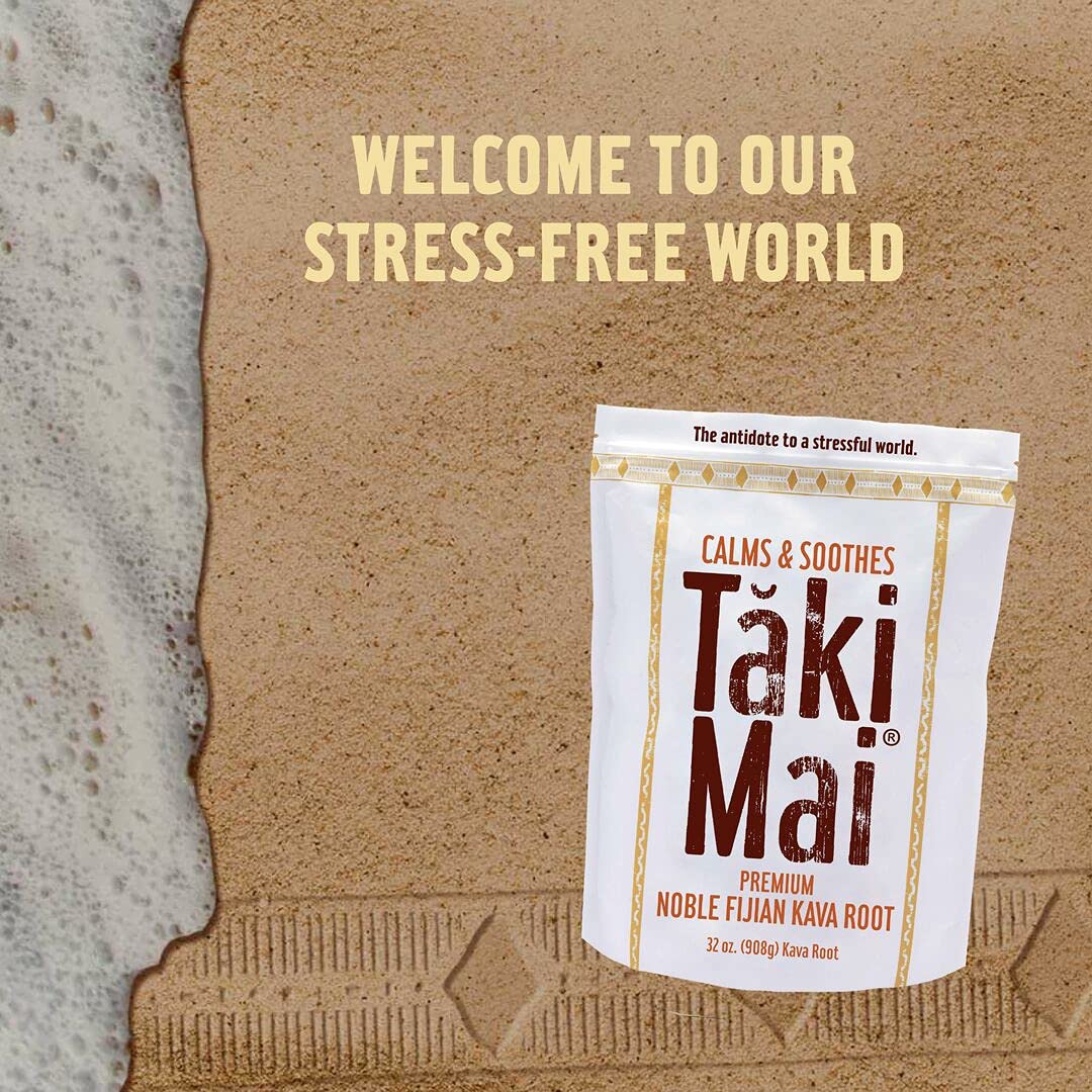 Cup of Taki Mai Noble Kava prepared for a relaxing evening ritual.