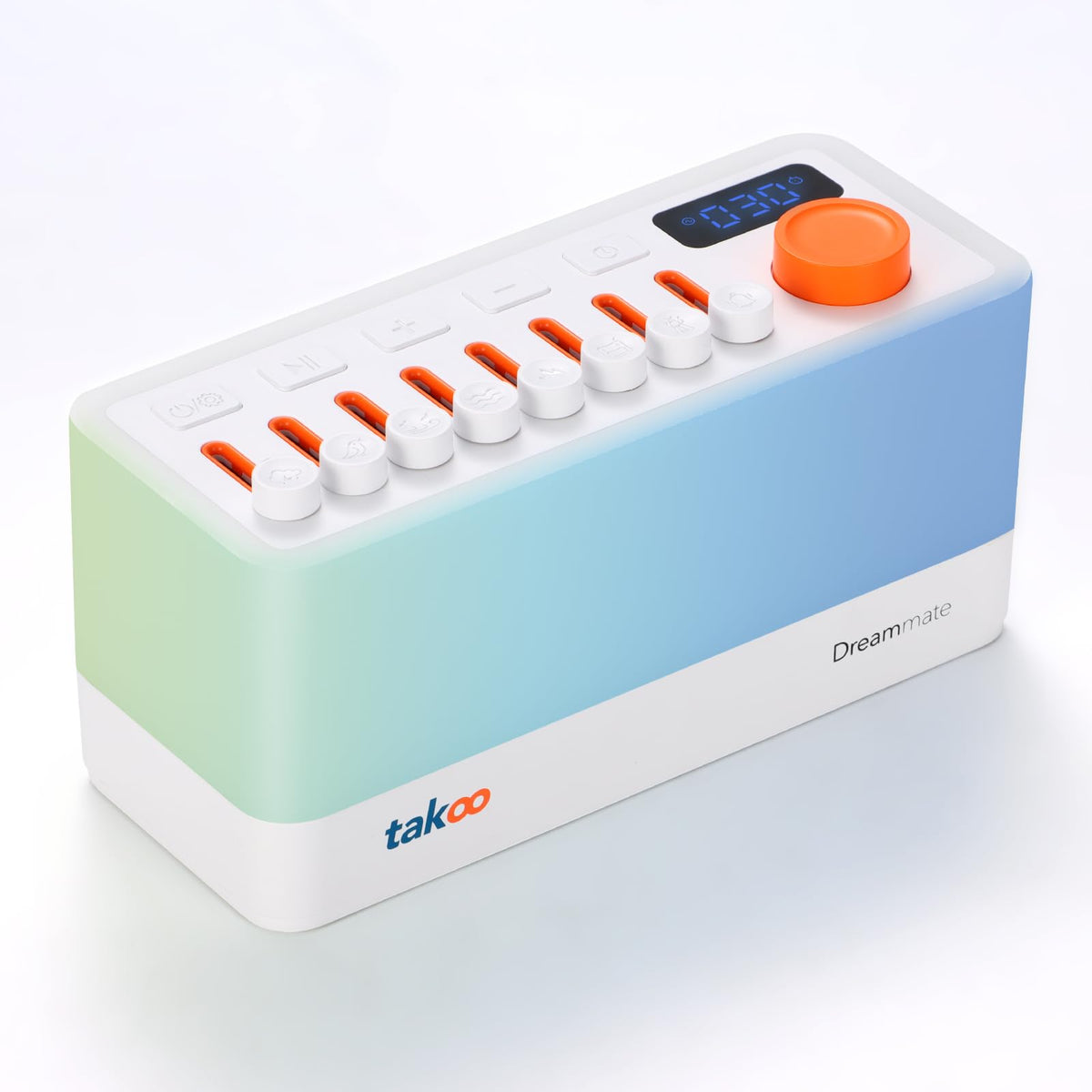 TAKOO 3-in-1 sleep sound machine front view for bedside use and easy accessibility.