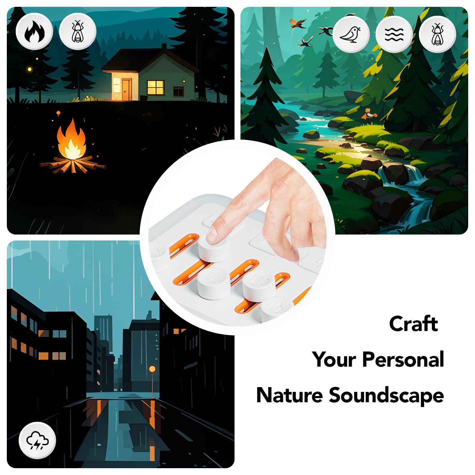 TAKOO 12-color night light displaying a soft, adjustable ambient glow.