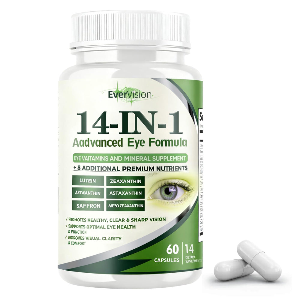 TakTuqa Evervision 14-in-1 bottle-front promotes daily eye comfort through a clean supplement.