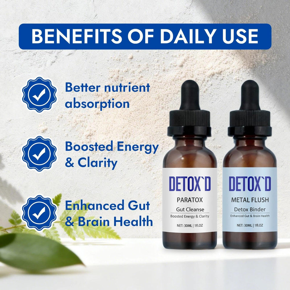 TakTuqa DETOXD label closeup highlights Black Walnut, Wormwood, Clove and Oregano ingredients for digestive balance.