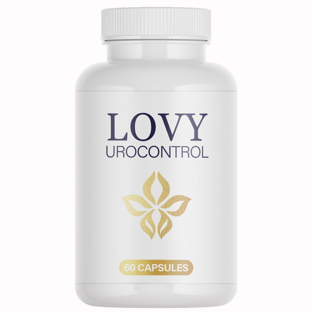 Lovy bladder control capsules bottle front view for daily urinary support