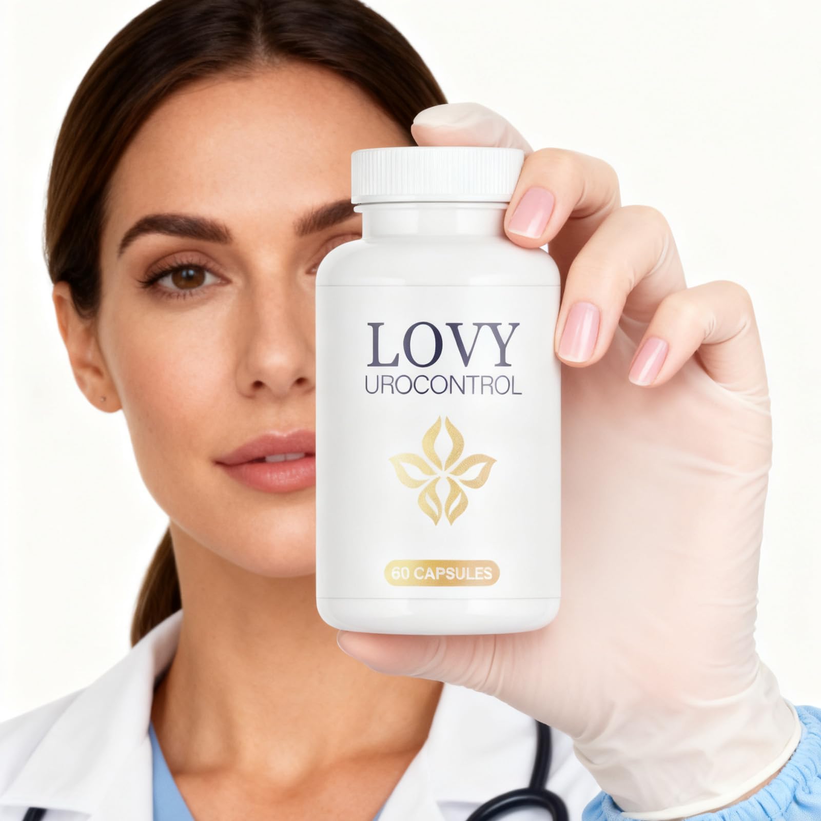 Lovy capsules closeup showing plant-based herbal blend for bladder health