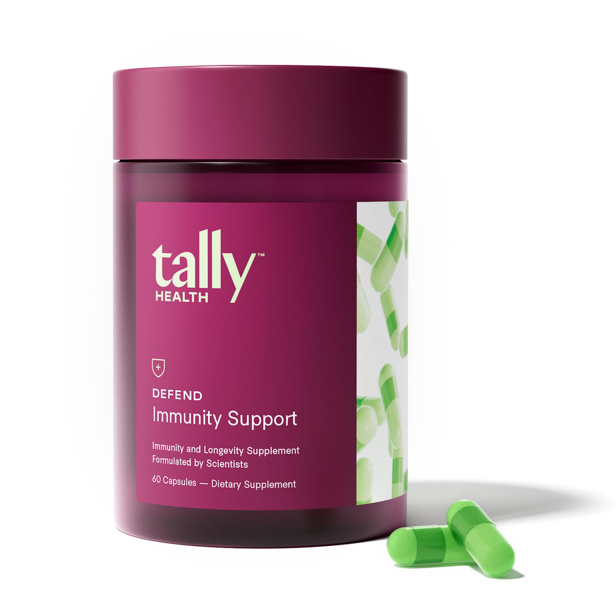 Tally Health Defend bottle front for daily immune support