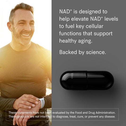 Tally Health niacinamide capsules close-up showing vegan gluten-free formula for healthy aging