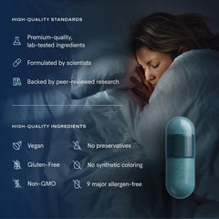 Tally Health Restore ingredients closeup features magnesium bisglycinate and L-Theanine