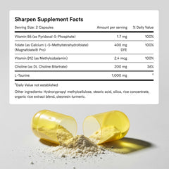 Tally Health Sharpen dosage card with med-sized scoop for routine use.