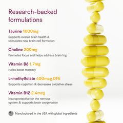 Tally Health Sharpen vegan icon and clean label indicating GMO-free formula.