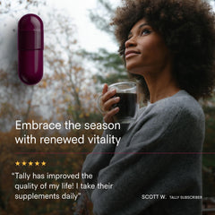 Ingredients matrix featuring spermidine, fisetin, quercetin, resveratrol and Ca-AKG for longevity pathways.