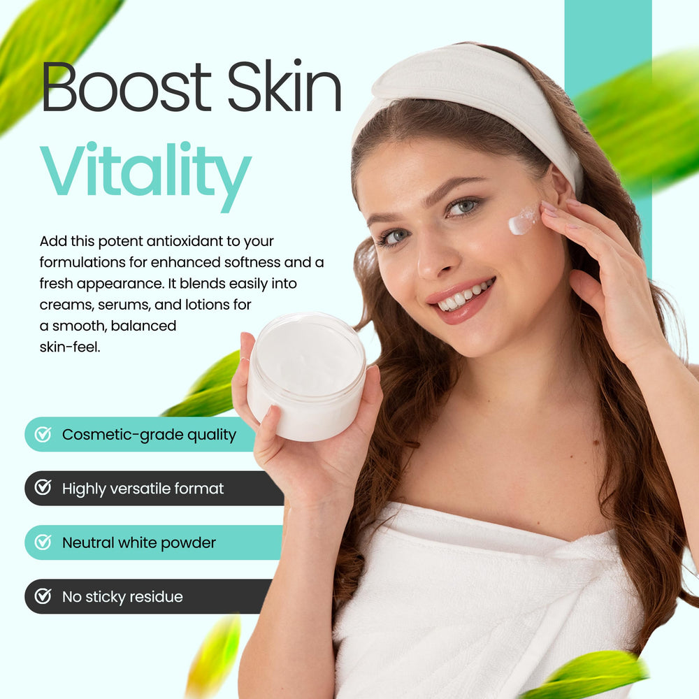 Talsen Alpha Tocopheryl Acetate powder texture with scoop for DIY blends