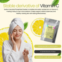 Dissolving SAP powder in water for a gentle vitamin C boost in skincare.