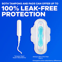 Tampax Pearl smooth removal layer eases removal on light days.