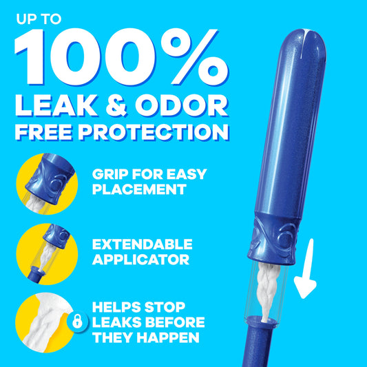 Compact extendable Tampax Pearl applicator facilitates easy insertion