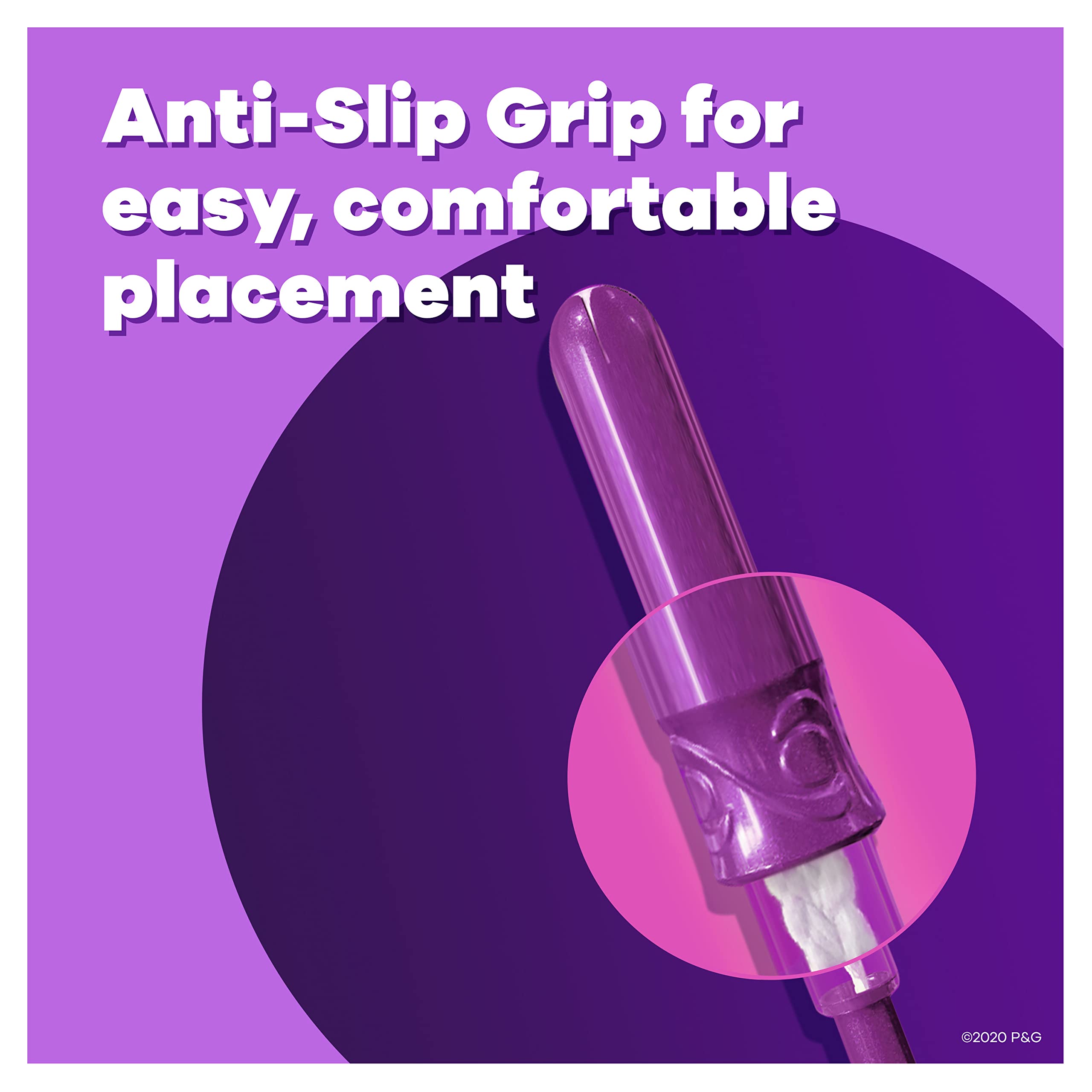Tampax Pocket Radiant anti-slip grip aids comfortable insertion.