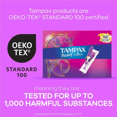 Tampax Pocket Radiant LeakGuard Braid feature showing leak protection.