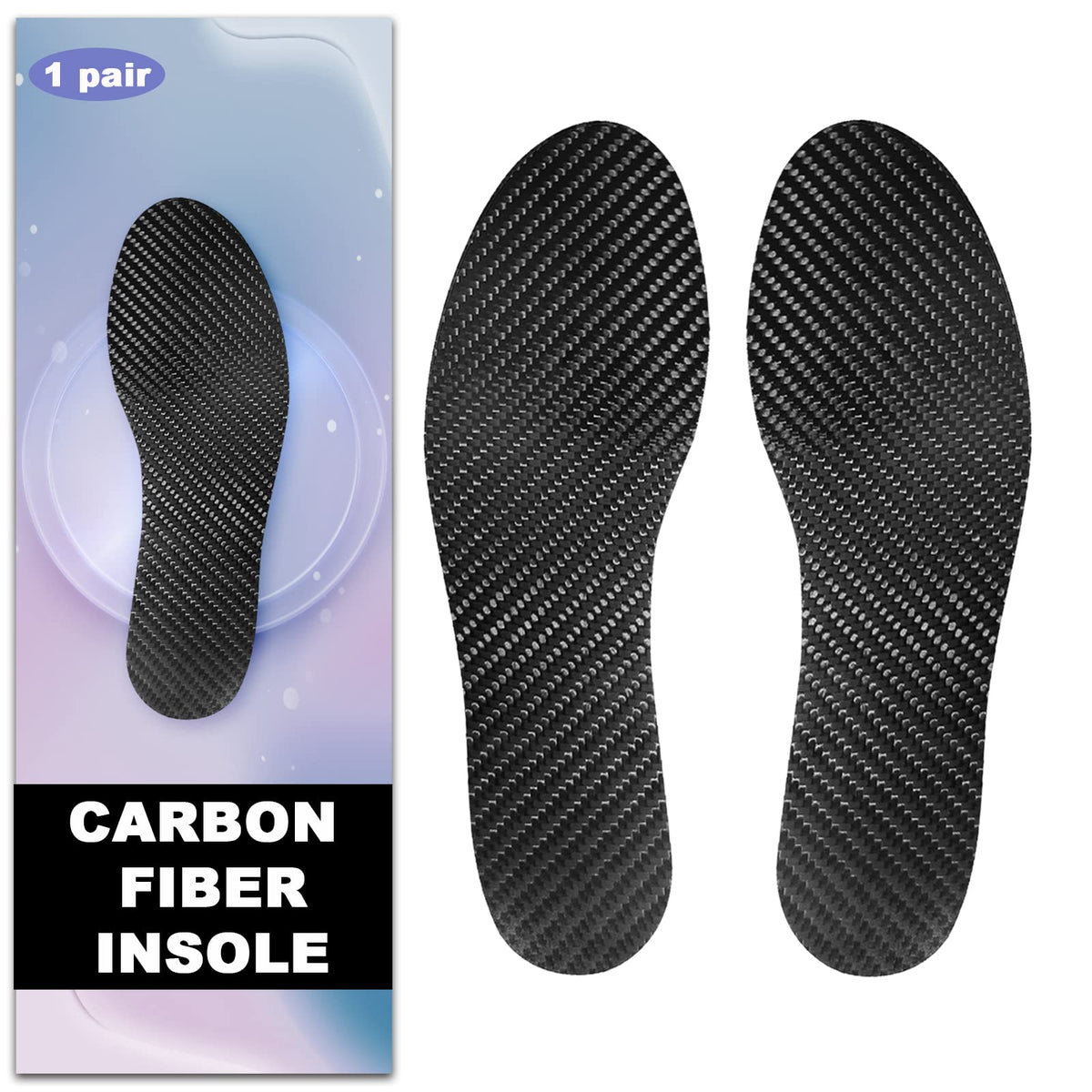 Tang Small Fish carbon fiber insole pair viewed from above for foot stability