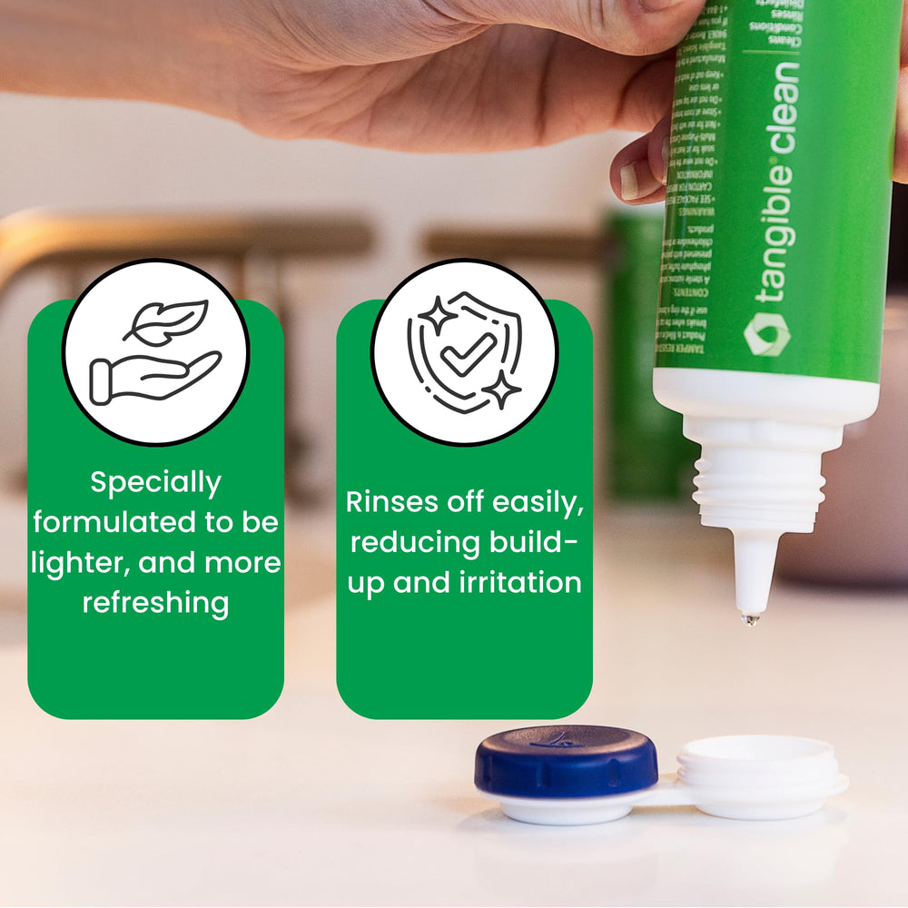 Tangible Clean deposits removal demonstrates effective debris elimination for clear vision.