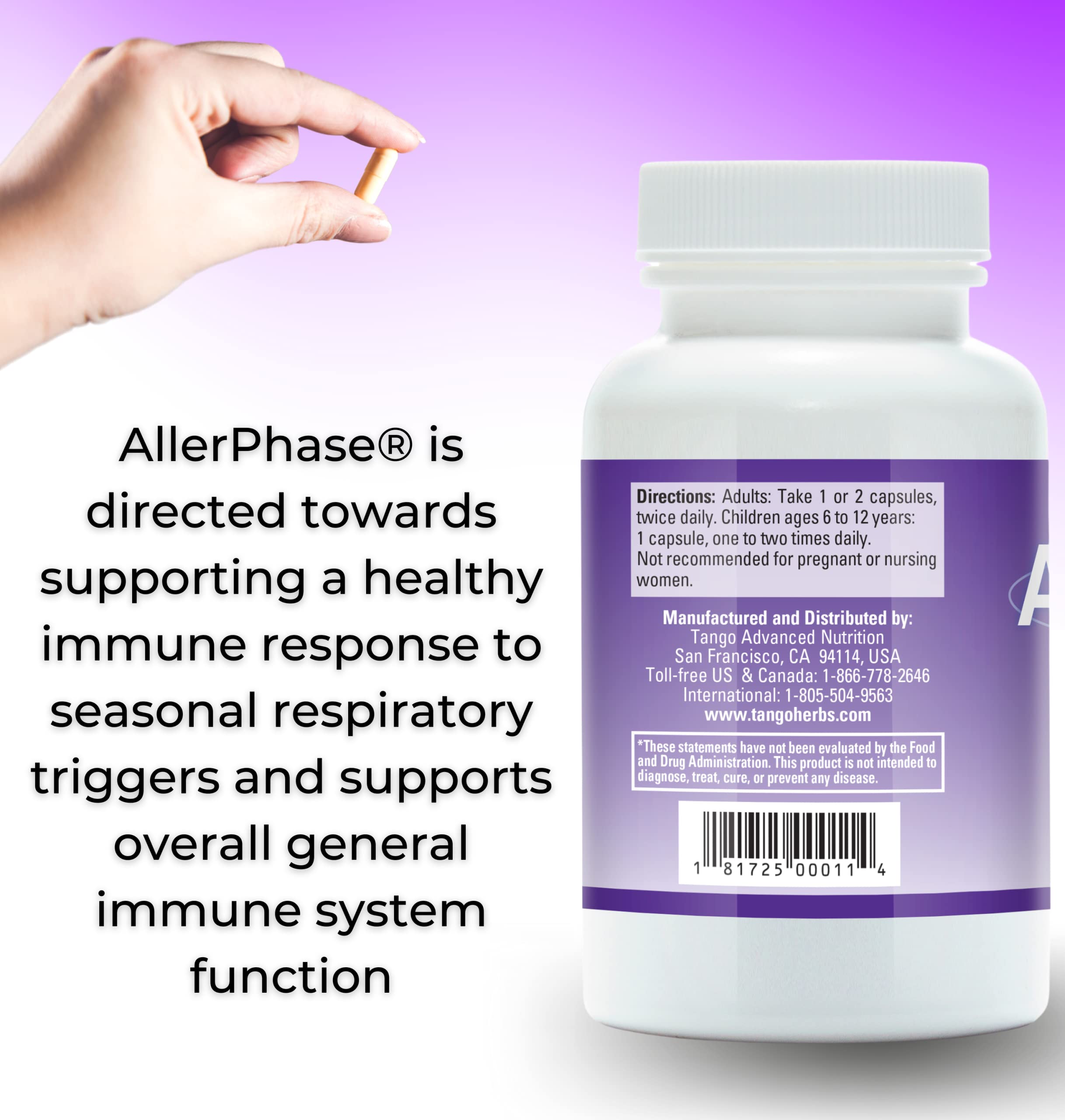Tango AllerPhase packaging front signals easy daily dosing.