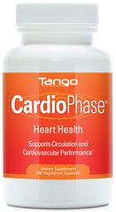 Tango CardioPhase bottle front showing the clean label and product name for heart health support.