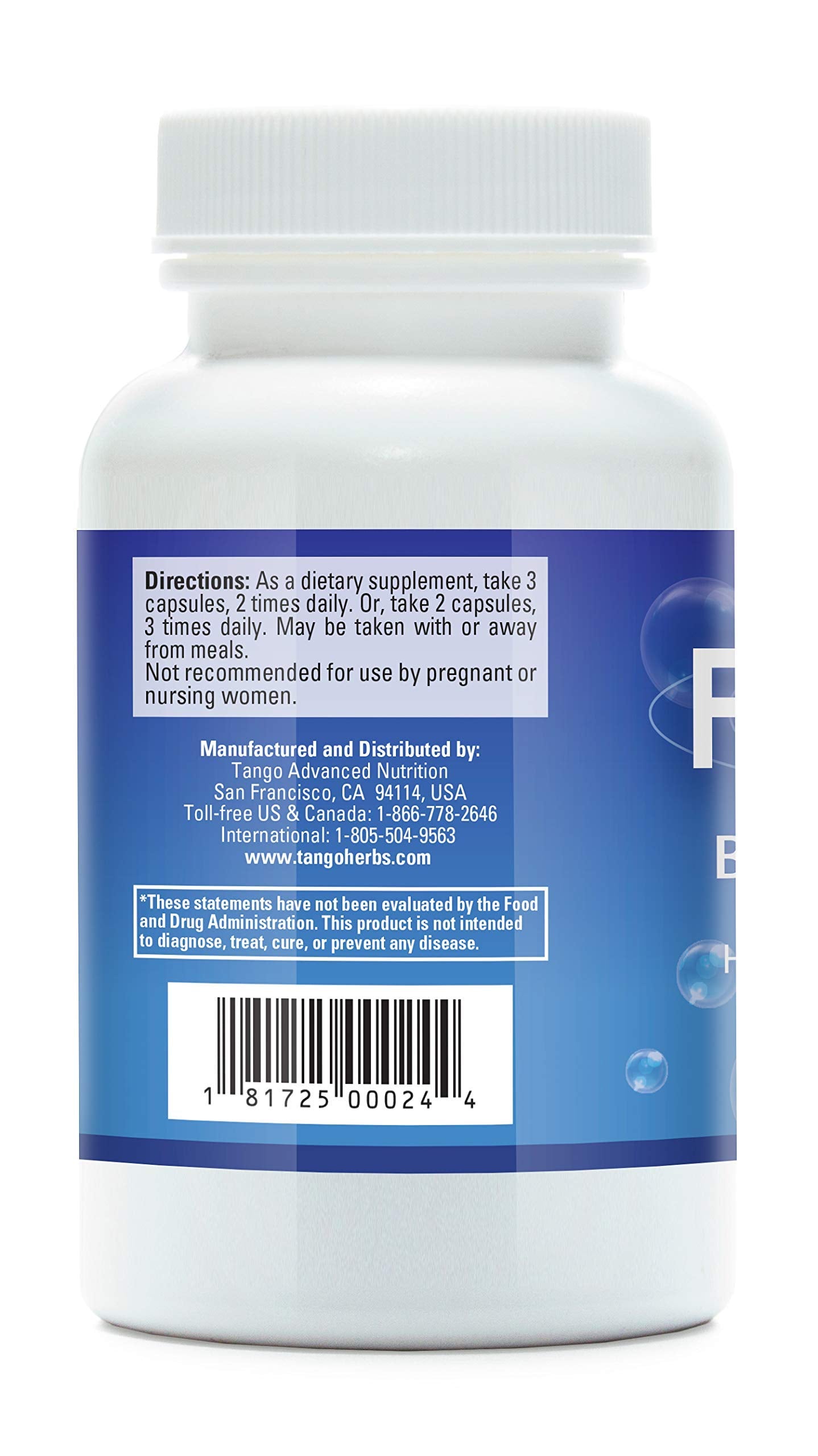 Tango FloControl capsules close-up highlighting vegetarian formula for urinary health