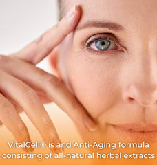 Vital Cell herbal blend ingredients highlighting immune-supporting botanicals.