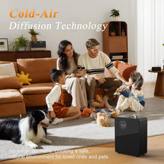 TANOXI control panel and app enable Bluetooth scheduling and scent control.