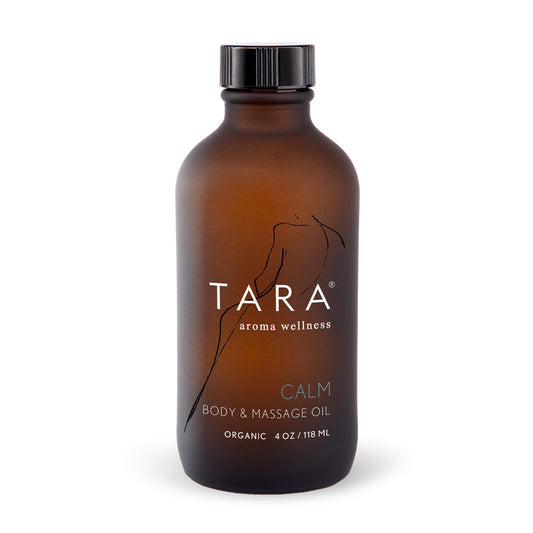TARA Spa Therapy Calm oil bottle 4 oz ready for daily relaxation.