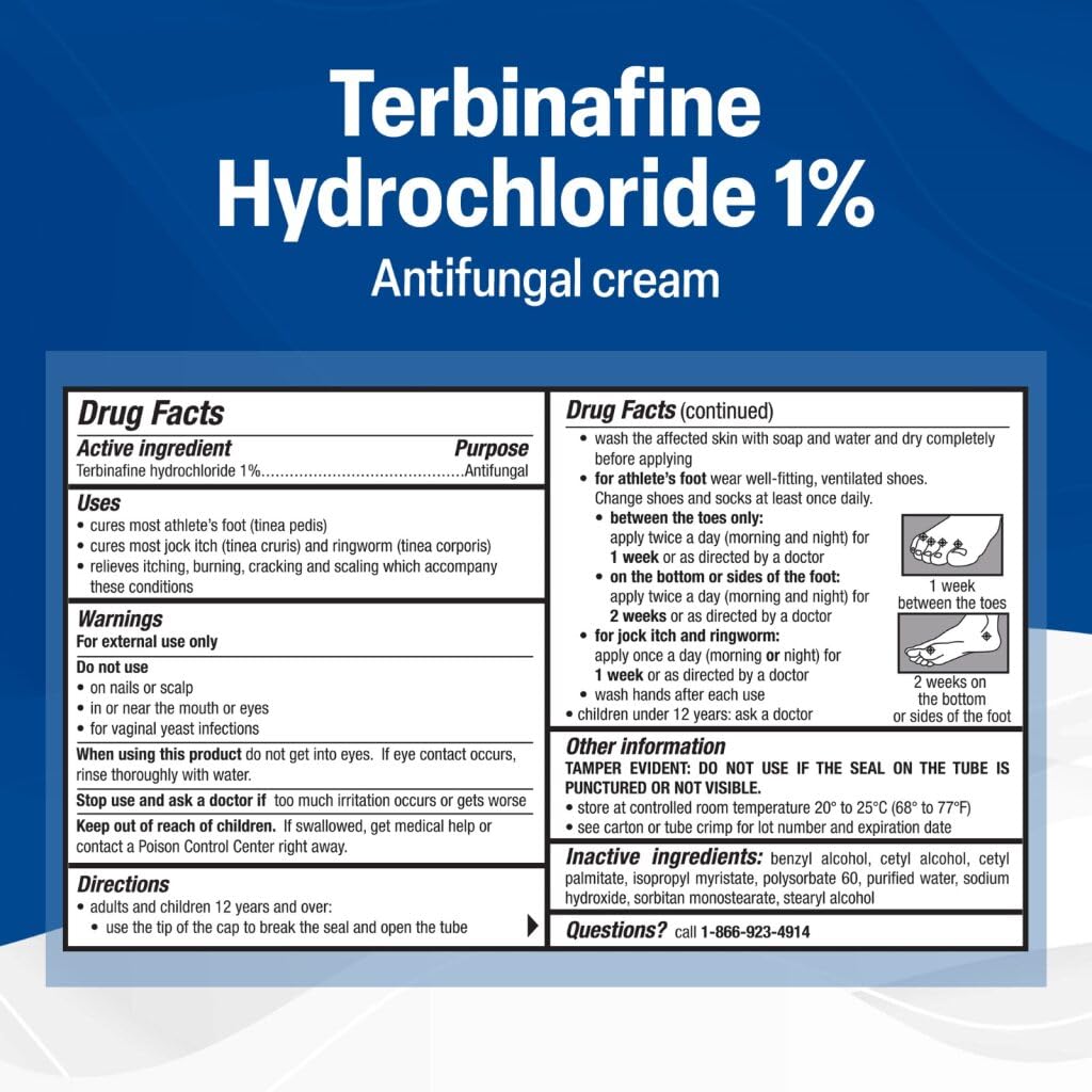 TARO Terbinafine cream applied on the foot during routine care