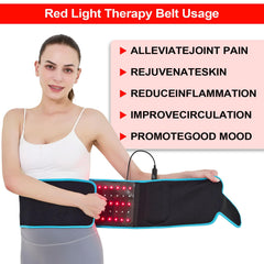 Tashi Red Light Therapy Belt controls and timer for easy at-home use.