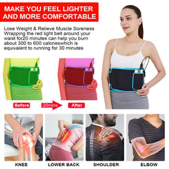 Tashi Red Light Therapy Belt worn on torso during gentle treatment sessions.