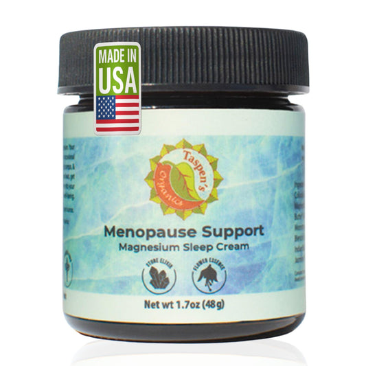 Taspen's Organics Menopause Sleep Cream cooling relief for hot flashes and restful sleep