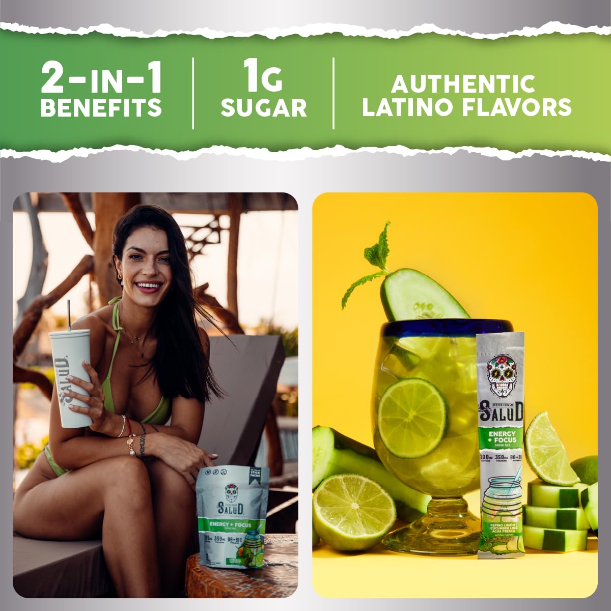 Taste Salud agua-fresca-mezcla, bebida refrescante para comenzar el día.