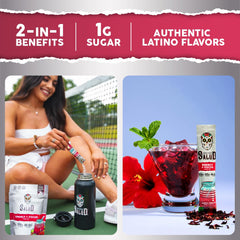 Taste Salud Jamaica Agua Fresca mix in a jar shows refreshing flavor