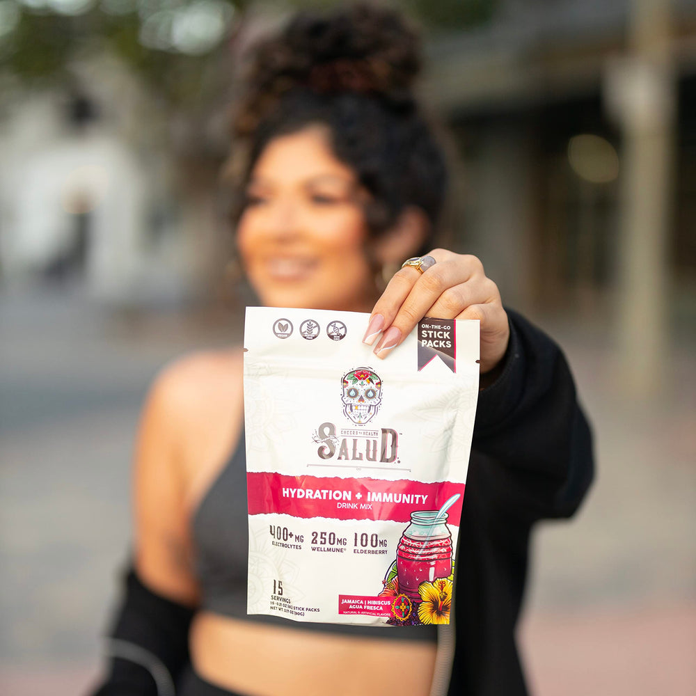 Taste Salud dairy-free and soy-free label signals vegan, gluten-free options.