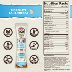 Taste Salud horchata agua fresca flavor highlighting refreshing hydration.