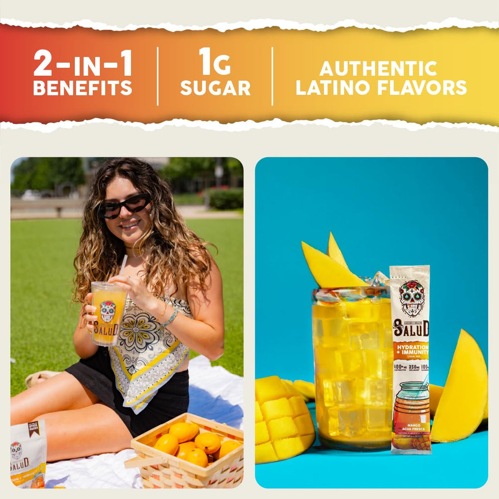 Taste Salud immunity electrolyte powder mango supports daily hydration
