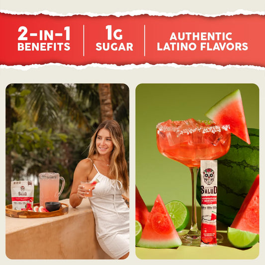 Taste Salud immunity electrolyte powder scoop ready to mix for a quick boost