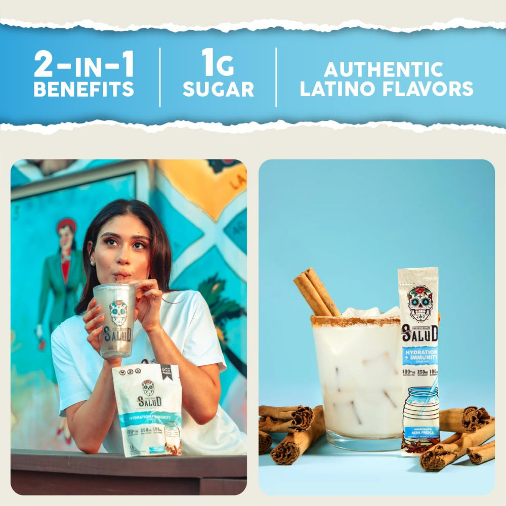 Taste Salud immunity electrolytes powder highlighting electrolyte balance for workouts.