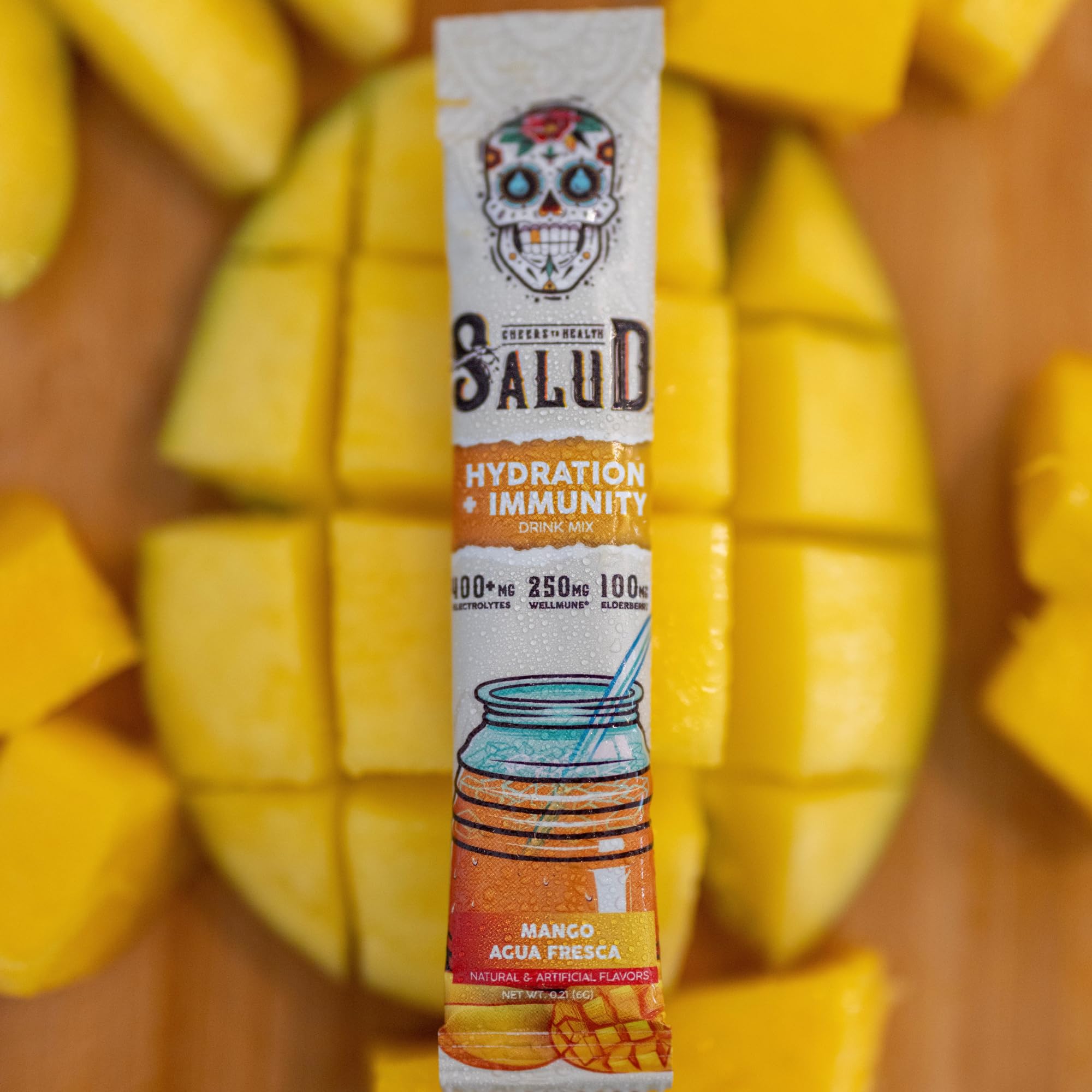 Taste Salud mango agua fresca flavor brightens plain water
