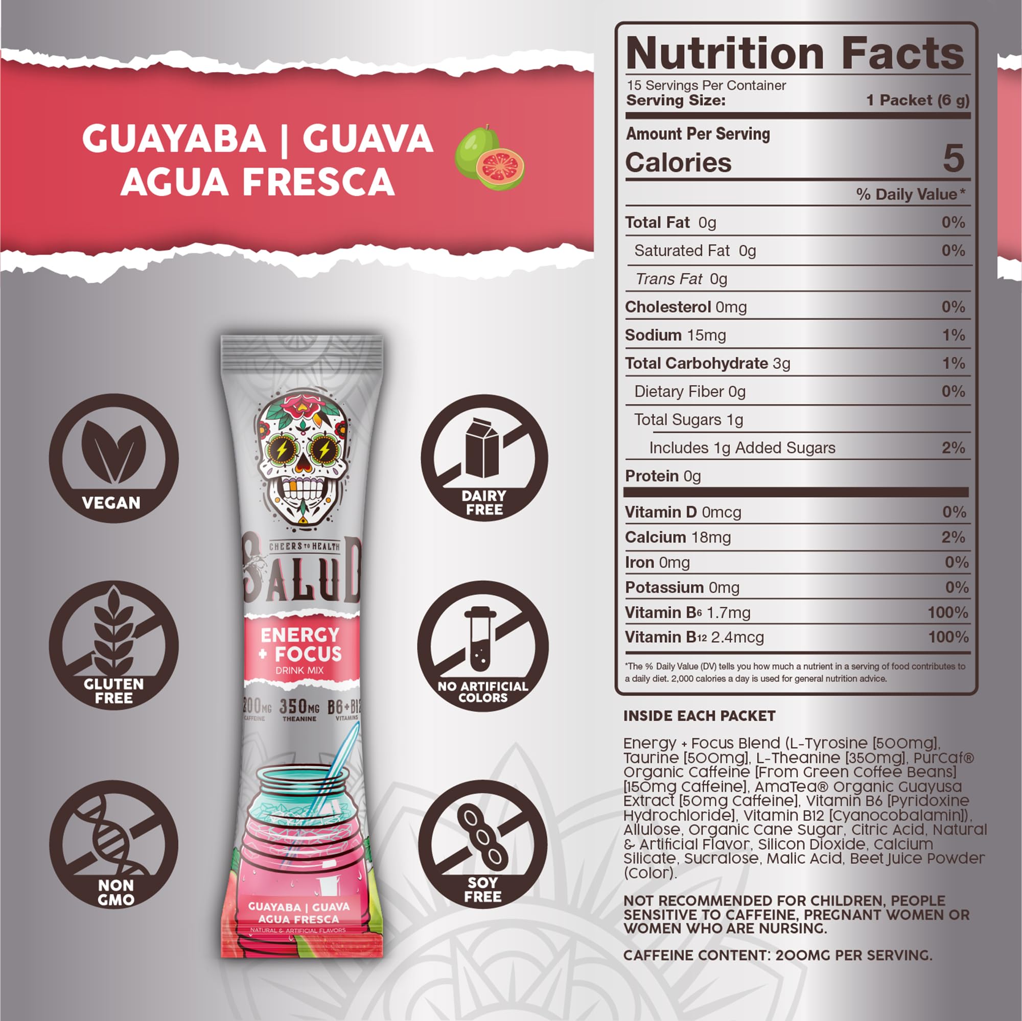 Taste Salud organic caffeine sources highlighting PurCaf and AmaTea