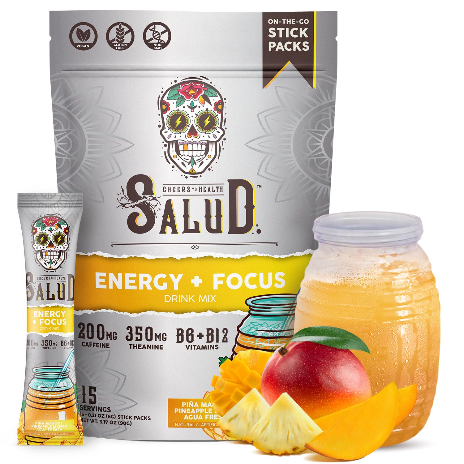 Taste Salud pineapple mango powder ready to mix for a refreshing energy boost