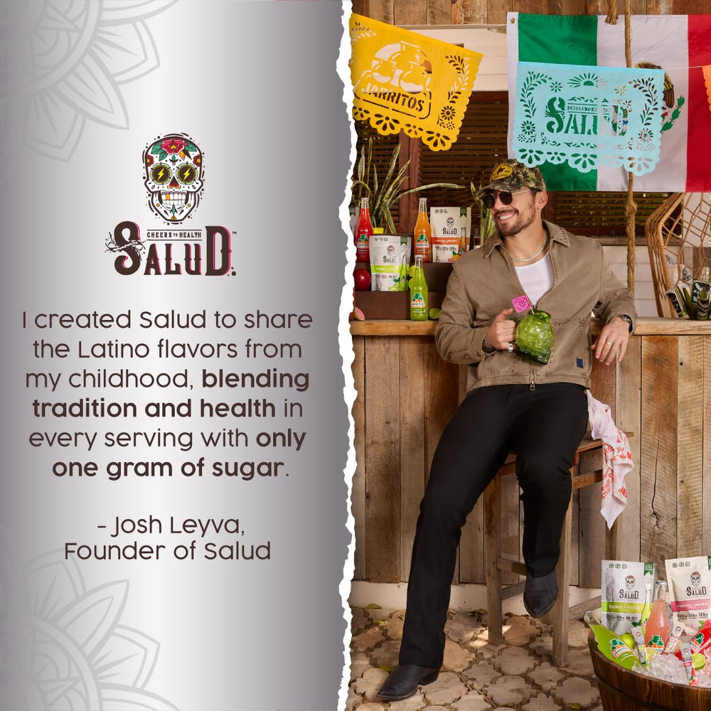 Taste Salud Jarritos 2-in-1 powder label closeup highlighting ingredients
