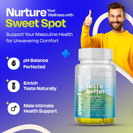 Taste the Sweet Spot Pineapple Probiotics capsules shown for simple twice-daily use.