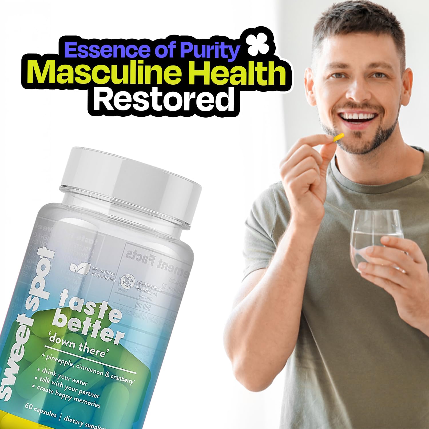 Taste the Sweet Spot Pineapple Probiotics USA-made packaging conveys quality.