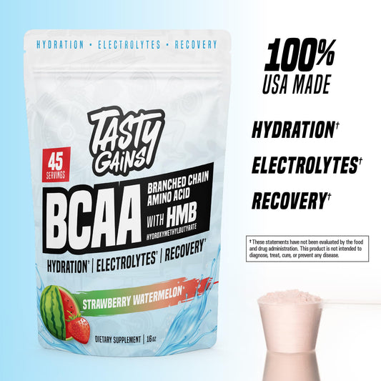 TASTY GAINS amino energy powder shaker demonstrates a sustained energy mix.