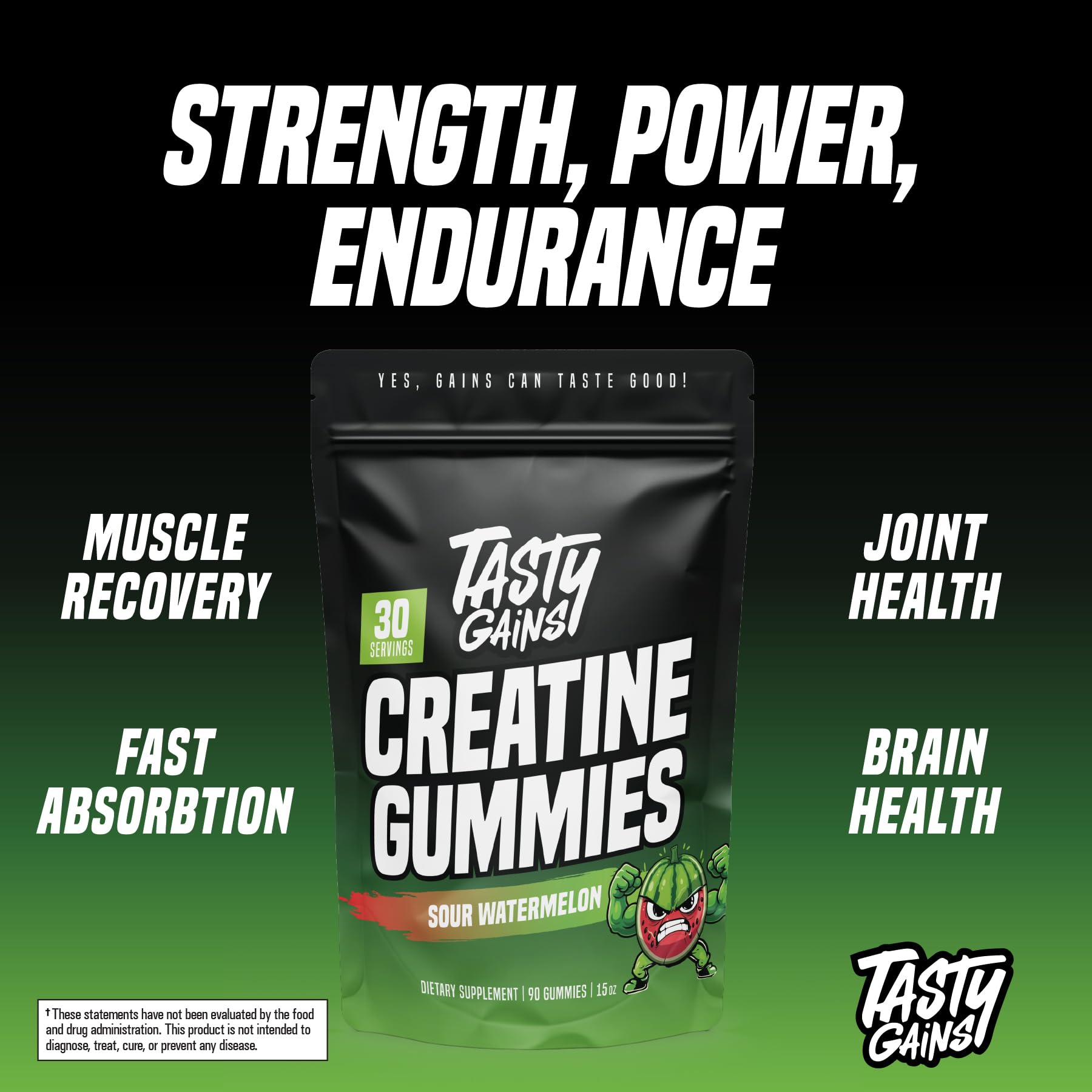 TASTY GAINS Creatine Gummies on-the-go during workout for convenience.