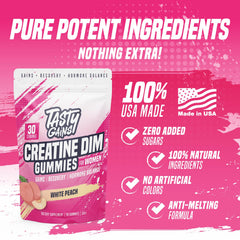 TASTY GAINS DIM 100mg bottle, hormone balance support for daily wellness.